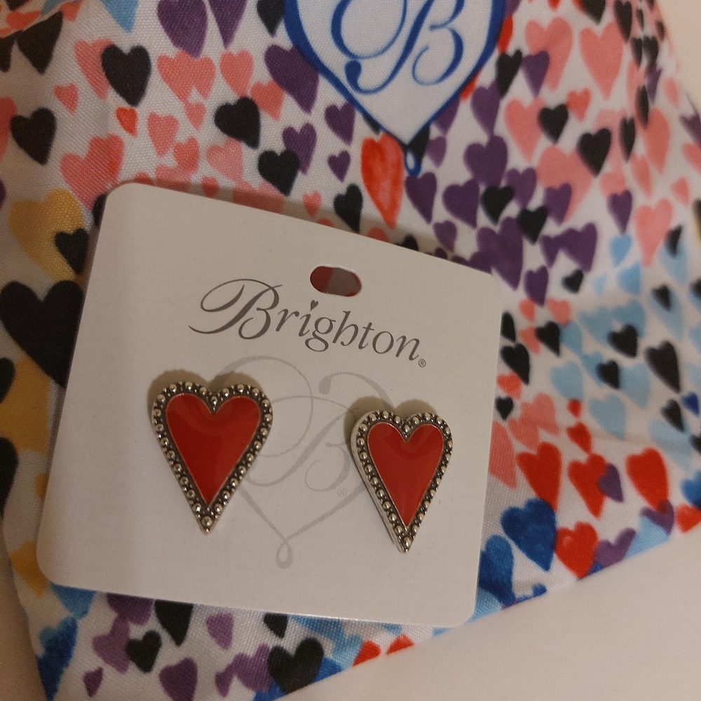 Brighton Dazzling Love Red Heart Earrings